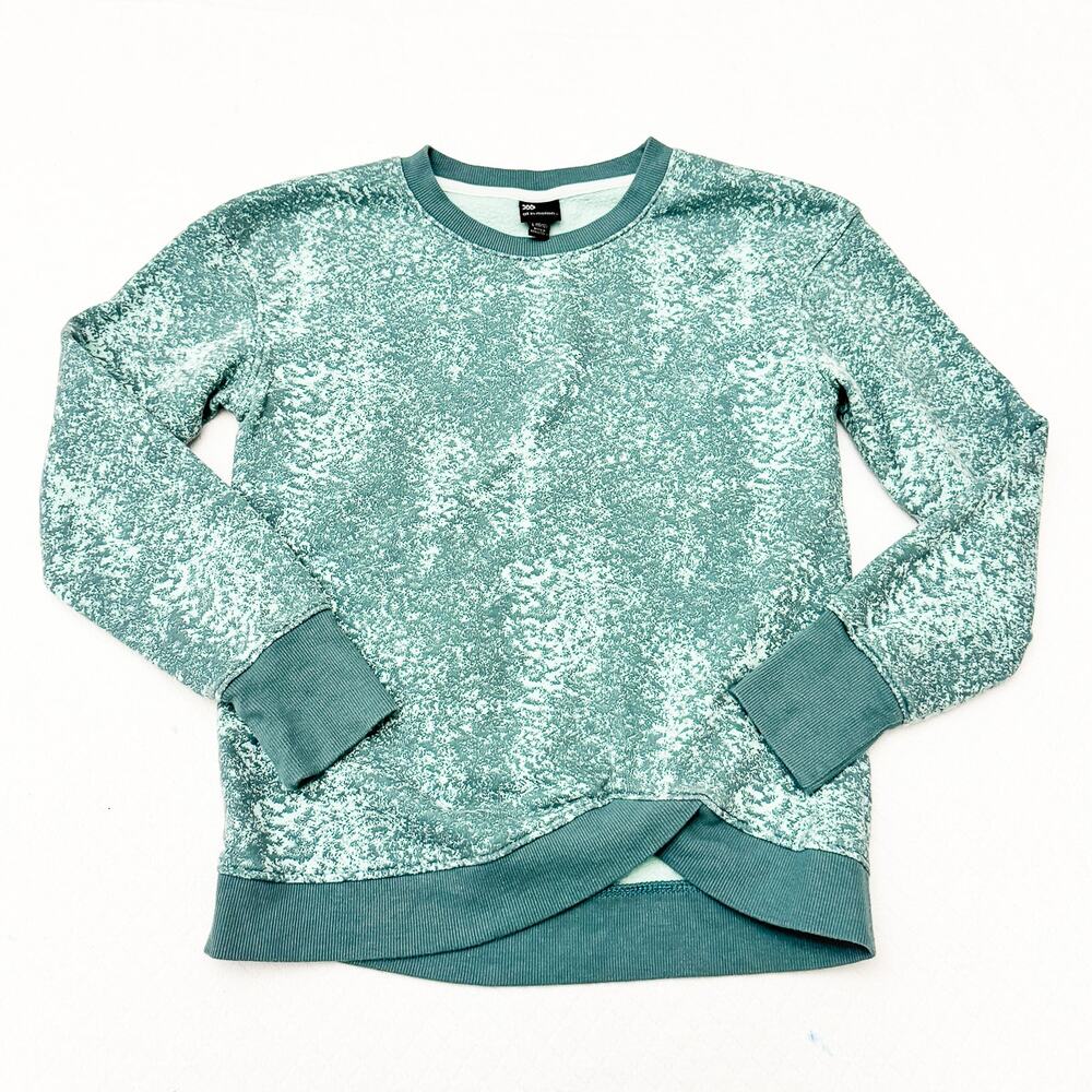 All in Motion Girl's fleece Pullover Sweatshirt Crewneck Size L 10-12 Green MINT